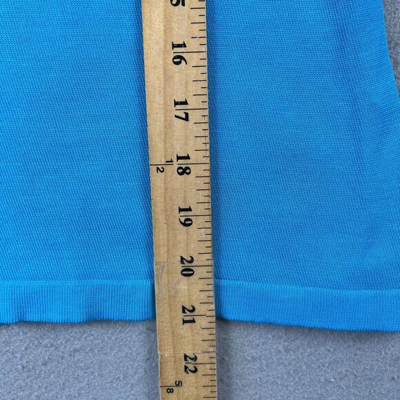 Worldly Things By‎ Styltricot Knit Blouse Shirt Womens 6 Light Blue Short Sleeve - Picture 9 of 16